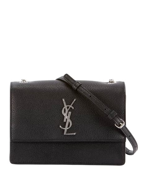 saint laurent monogram ysl sunset small chain pebbled leather|Sunset Handbags Collection for Women .